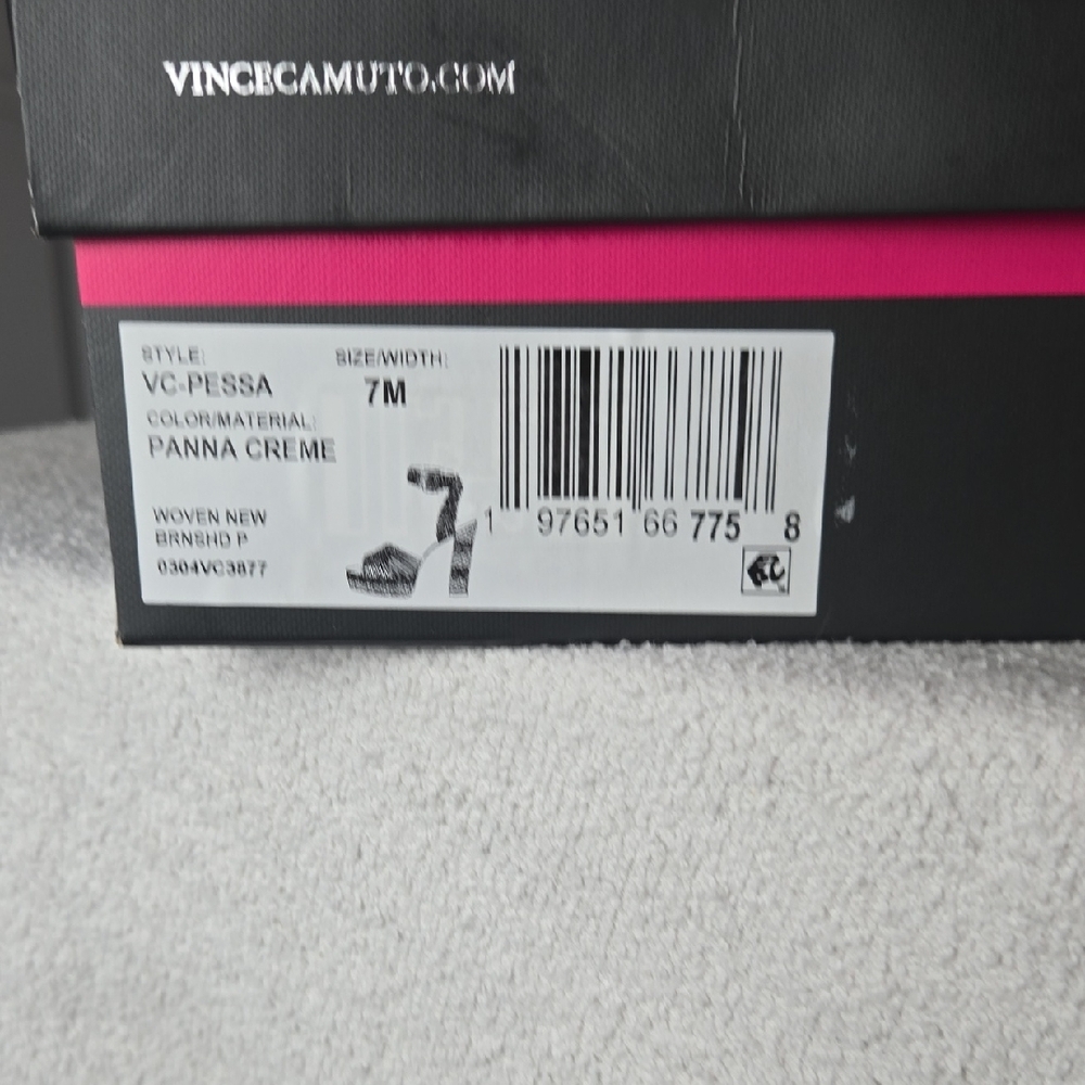 Vince Camuto Beige Woven Platform Sandals - Picture 10 of 10